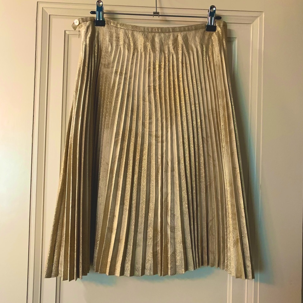 Trina Turk Gold Pleated Shaye skirt